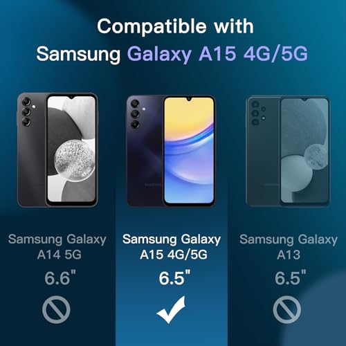 JETech Screen Protector for Galaxy A15, with Camera Lens Protector, 2+2Pack - size: Galaxy A15