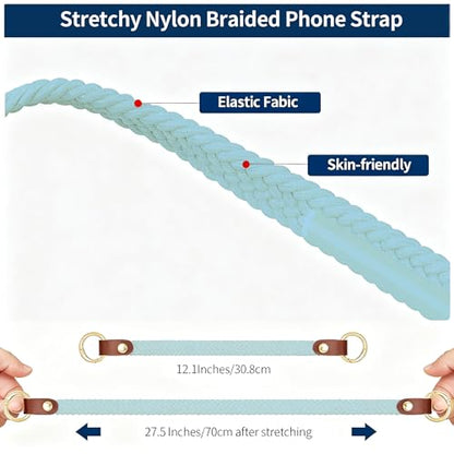 Hovmwey Stretchy Phone Lanyard Tether, 2 Pack Phone Leash Anti-theft Phone Strap for Anti-drop Outdoor Hiking Cycling Climbing Universal for Most Cell Phones, Sky Blue - color: Sky Blue