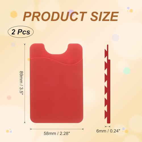 uxcell 2 Pack Suction Phone Card Holder, Silicone Suction Cup Phone Grip Card Holder Mount with Card Slot for Cellphone, Wine Red - color: Wine Red