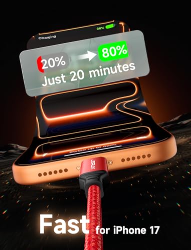 JSAUX 100W USB C to USB C Cable [2-Pack 6.6FT], PD Fast Charging, Red - color: Red, size: 6.6ft+6.6ft