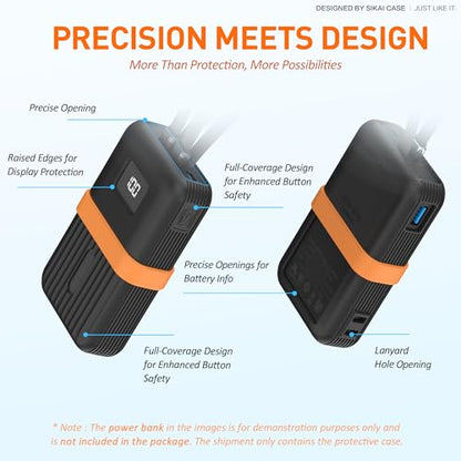 Silicone Case for Anker Zolo Power Bank (10,000mAh 30W) A1680/A1688 Protective Cover with Lanyard Slot, Drop-Proof Dust-Proof Precise Cutouts for Daily Use & Travel (Black) - color: Black