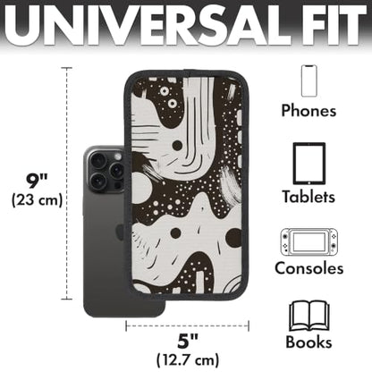 Flight Flap Airplane Phone Holder - Foldable Phone Stand for Plane Travel - color: Boho Black, size: Large