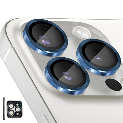 Camera Lens Protector for iPhone 15 Pro/15 Pro Max, Dark Blue - color: Dark Blue
