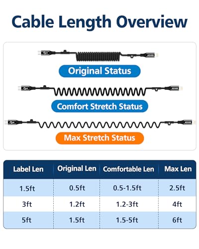 AGVEE 3ft Coiled USB-C to Lightning Cable [MFI Certified] Carplay - color: Black, size: 3ft