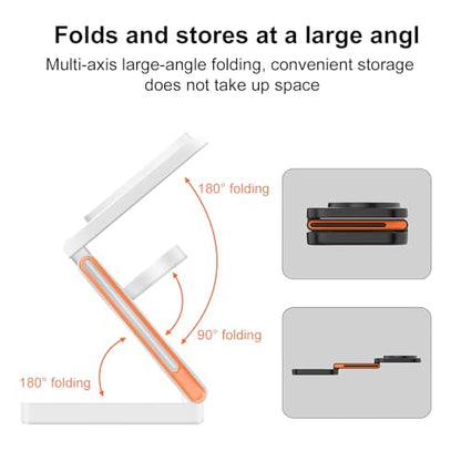 Upgrated 3 in 1 Wireless Charging Station Foldable Fast Wireless Charger Magnetic Charging Stand for iPhone 16 15 14 13 12 Pro Max for Apple Watch 9 8 7 6 5 4 3 2 for AirPods 3 2 Pro (White) - color: White