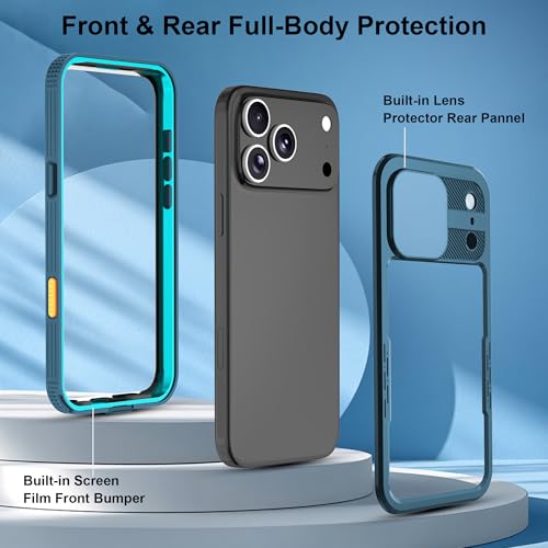for iPhone 17 Pro Max Waterproof Phone Case IP68 Full Body - color: Cyan-Teal, size: iPhone 17 Pro Max 6.9 inch
