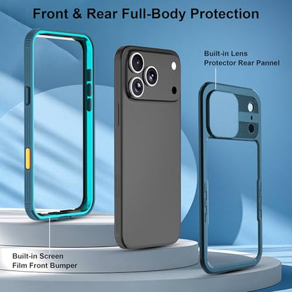 for iPhone 17 Pro Max Waterproof Phone Case IP68 Full Body - color: Cyan-Teal, size: iPhone 17 Pro Max 6.9 inch
