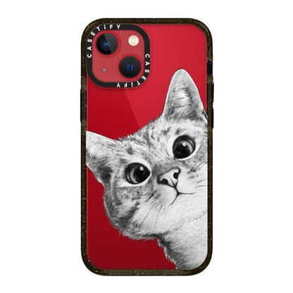 CASETiFY for iPhone 13 Mini Case - Impact | Slim Fit | 6.6 ft. Drop Protection | peekaboo cat on rose gold | Black - color: peekaboo cat on rose gold, size: Iphone 13 Mini (5.4")