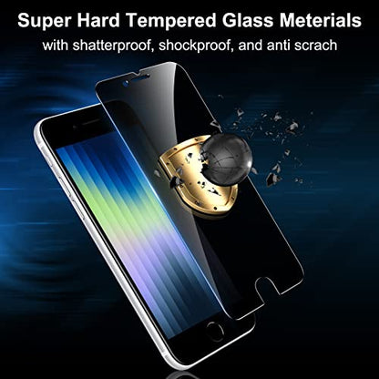 YMHML 2 Pack Compatible for iPhone SE 2020 2nd 2022 3rd Generation, iPhone 8 7 6s 6 Privacy Screen Protector, Anti Spy, Private Case Friendly Film - size: iPhone SE/8/7/6/6s-4.7 Inch