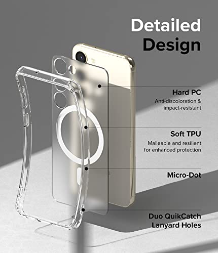 Ringke for Samsung Galaxy S23 Case [Fusion Magnetic Matte Clear] | Compatible with MagSafe, Oil & Dirt Resistant, Anti-Fingerprint Technology Prevents Oily Smudges, Feels Velvety Soft - size: Galaxy S23