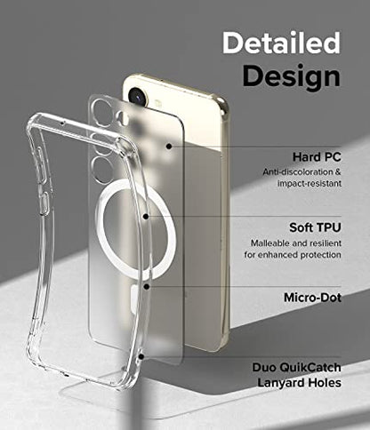 Ringke for Samsung Galaxy S23 Case [Fusion Magnetic Matte Clear] | Compatible with MagSafe, Oil & Dirt Resistant, Anti-Fingerprint Technology Prevents Oily Smudges, Feels Velvety Soft - size: Galaxy S23