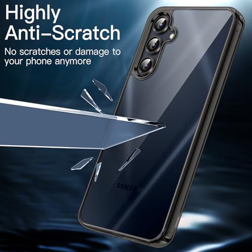 JETech Case for Samsung Galaxy A16, Anti-Yellowing, Black | Shockproof Protection, Scratch Resistant Hard PC Back, Durable Transparent TPU Bumper - color: Black, size: Galaxy A16