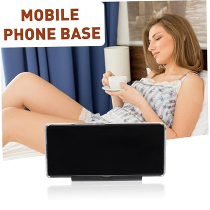 SHOWERORO Foldable Phone Stand Black Mini Desk Holder for Smartphones Tablets Devices Featuring Stable Groove for Handsfree Viewing and Video Recording