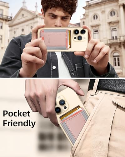 HiWe for MagSafe Wallet, 7 Cards Holder for Phone Case, RFID Blocking - color: Gold Wallet - Grey Band