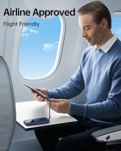 Portable Charger Power Bank with Built in Cable 20000mAh Fast Charging - color: Blue