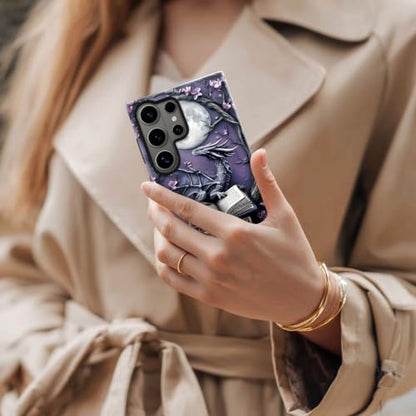 Case for Samsung Galaxy S26 Ultra,Camera Protection Soft Glossy Phone Case - Purple Dragon Moon Book - color: Purple Dragon Moon Book, size: Samsung Galaxy S26 Ultra