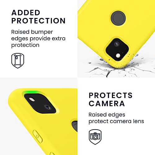 kwmobile Case Compatible with Google Pixel 4a Case - Slim Protective TPU Silicone Phone Cover - Radiant Yellow - color: Radiant Yellow