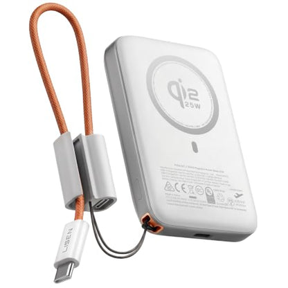 LISEN Magnetic Portable Charger Power Bank for iPhone 10000mAh - color: Ceramic White