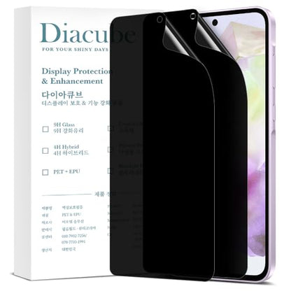 For Samsung Galaxy A35 27° Privacy Screen Protector [2-PACK] 6H Anti-Spy PET Film, Scratch Resistant, Easy Installation w/ Alignment Jig * Galaxy A series with optical fingerprint sensors do not support fingerprint unlocking with a privacy film on - size: