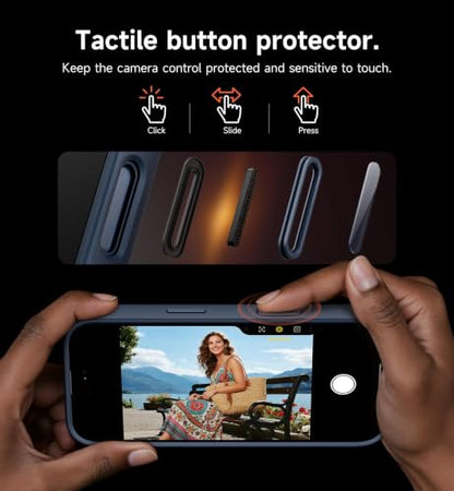 SURITCH for iPhone 17 Pro Case with Camera Control Cover, Camera Cover and Adjustable Kickstand, Compatible with MagSafe, Shockproof Bumper Protective Cases 6.3 Inch, Blue - color: Blue, size: IPhone 17 Pro-6.3"