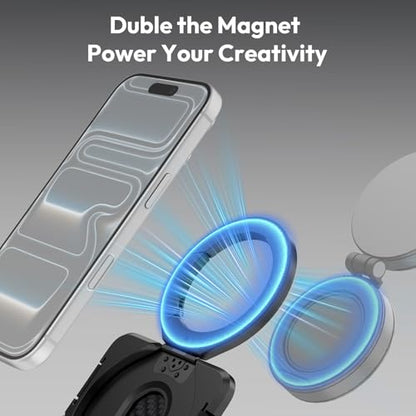 ULANZI for Magsafe Wallet with Stand, [8mm Slim] Magnetic Wallet for Men, Adjustable Credit Card Holder with Secure Grip SD Card Storage for iPhone 17/16/15/14/13/12, Hold 4 Cards NO RDID for Women