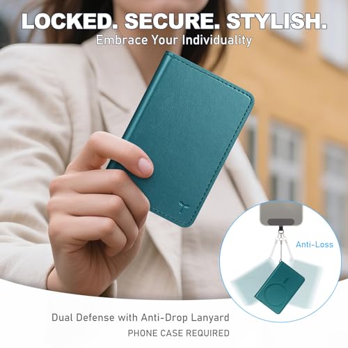 TUCCH Magnetic Wallet for Magsafe iPhone, 6 Card Holders, Teal Green | for iPhone 17/17e/16/15/14/13/12 Pro/Pro Max/Plus, Flip Card Case with RFID Blocking, Clear ID Window, PU Leather - color: Teal Green