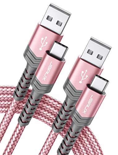 JSAUX USB C Cable [2-Pack 6.6ft], USB A to USB C for iPhone, Samsung, Pink - color: Rose Gold, size: 6.6ft+6.6ft