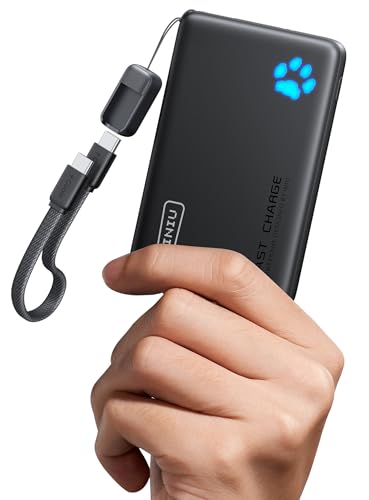 INIU 10000mAh 45W Fast Charging Portable Charger, Smaller Travel Power Bank - color: Black