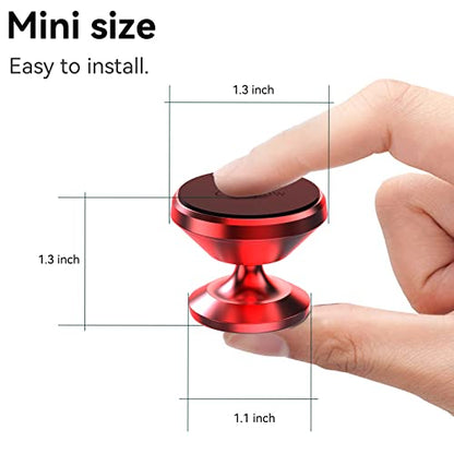 【2-Pack】Magnetic Phone Holder for Car Dash Strong Magnetic Car Phone Mount - color: Red