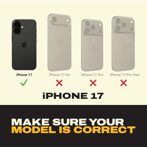 DEWALT Compatible iPhone 17 Magnetic Case with Stand, Rugged Shockproof Cover w/ 360° Rotatable Ring Holder, Compatible with MagSafe iPhone 17 Case Kickstand, Heavy-Duty Protective Black - size: iPhone 17