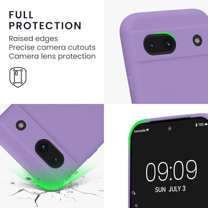 kwmobile Case Compatible with Google Pixel 8a Case - Protective Slim TPU Phone Cover - Soft Matte Finish - Violet Purple - color: violet purple