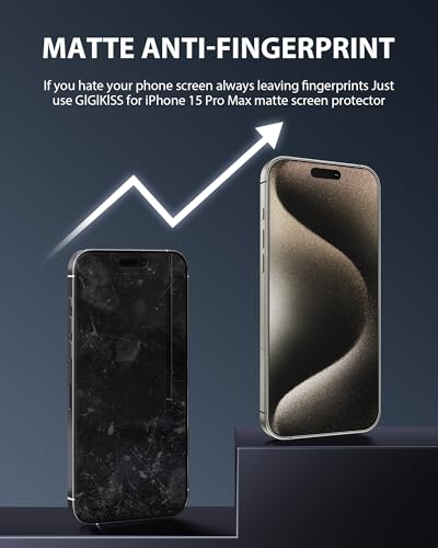 GIGIKISS 2 Pack for iPhone 15 Pro Max Matte Screen Protector - size: for iPhone 15ProMax 6.7 inch - Matte