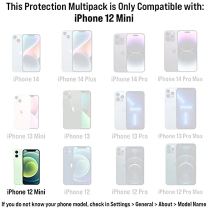 Scooch® Tempered Glass Multipack for iPhone 12 Mini, 3 Screen Protectors and 2 Camera Lens Protectors, Premium 9H Tempered Glass, Anti-Scratch, Anti-Fingerprint, Impact Resistant - size: iPhone 12 Mini