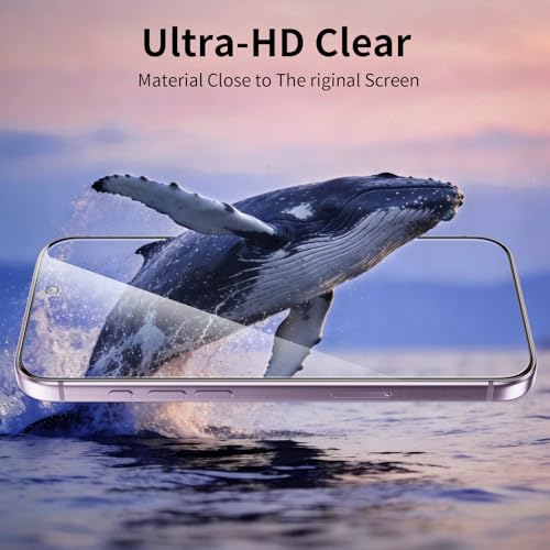 2 Pack for iPhone 17 Screen Protector, 9H+ Hardness Tempered Glass Full Edge Coverage, Military-Grade Shatter Protection, HD Clear & Sensitive Touch, Easy Installation - size: for iPhone 17