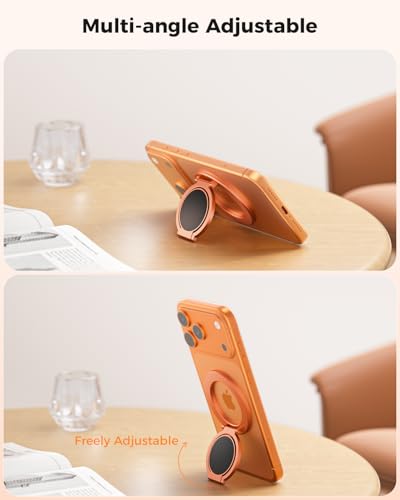SUPERONE Dual-Side Magnetic Ring Holder, Phone Grip Stand for MagSafe - color: Cosmic Orange