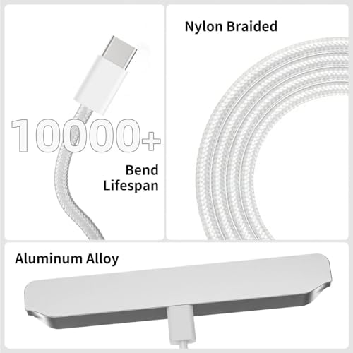 Magnetic Wireless Charger for iPad (A16) 11th/10th Generation 11''/10.9'' 2025/2022, 18W Alloy Material iPad 11/10 Smart Connector Charger with Nylon Braided USB-C to C Cable