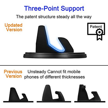 SRUNP Dashboard Phone Holder for Car [Vertical Horizontal 360 Rotate] Car Phone Mount, Cell Phone Holder Compatible with iPhone 17 16 15 14 13 12 Pro Max Samsung Android Smartphones and More