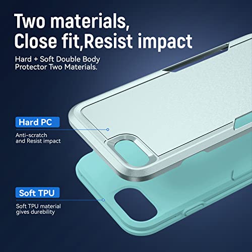 for iPhone SE Case 2022(3rd)/2020(2nd)/iPhone 7/8 Case, with Screen Protector,[Military Grade Drop Tested] Heavy-Duty Tough Rugged Shockproof Protective Phone Case, Green - color: Green