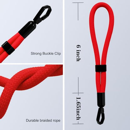 Phone Lanyard, 2 Pack Adjustable Cell Phone Lanyard Hand Phone Wrist Strap with Tether Tabs for Smartphones - color: Red