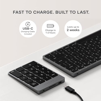 Satechi Slim Aluminum Bluetooth Keypad, USB-C Rechargeable, Space Gray - color: Space Gray, size: USB-C