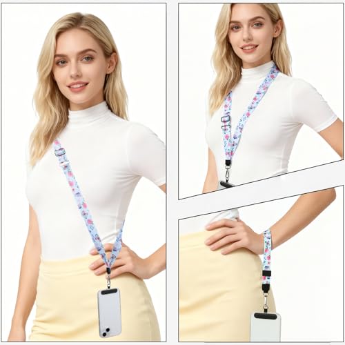 Phone Lanyard Crossbody & Neck, Adjustable Cell Phone Wrist Strap - color: Butterfly