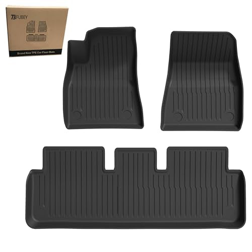 Floor Mats for 2024-2026 Tesla Model 3 Highland, 3 PCS Tesla Model 3 Accseeories Front & Rear Set, Precision Custom All-Weather TPE Waterproof Floor Liners - style: Model 3 2024+ Highland 3PCS