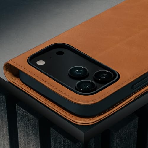 TORRO Leather Case Compatible with iPhone 17 Pro 6.3" 2025 - Premium Leather Wallet Flip Case with Kickstand and Card Slots (Compatible with Official MagSafe Chargers) - Light Brown - color: Light Brown, size: iPhone 17 Pro