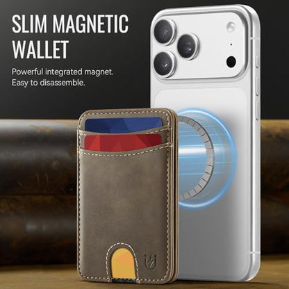 for Magsafe Wallet Magnetic RFID Blocking Card Holders, Retro Brown - color: Retro Brown