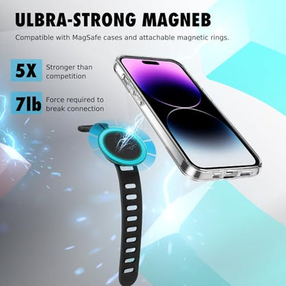 Steering Wheel Phone Holder, MagSafe-compatible, Magnetic Handlebar Mount - color: Black