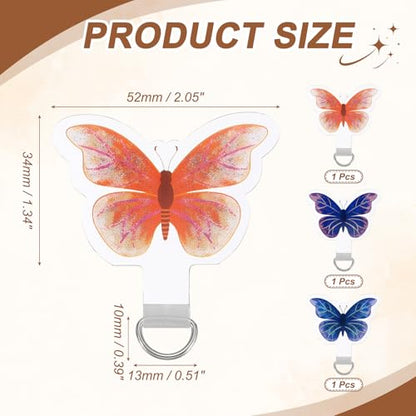 uxcell Phone Tether Tab Universal Butterfly - color: Orange/Purple/Blue