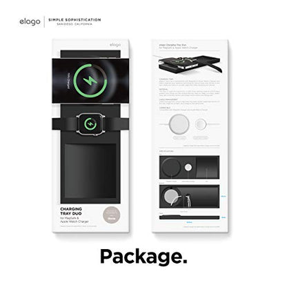elago Charging Tray Duo for MagSafe & Apple Watch Chargers - color: Stone