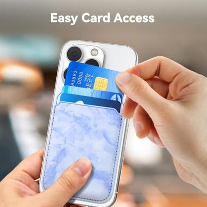 Magnetic Wallet Cell Phone Card Holder for Phone Case with Mag-Safe - color: Cloud Blue, size: 1 Pack
