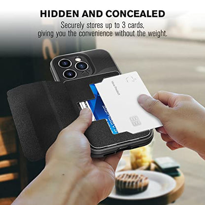 VENA vCommuteX Detachable Wallet Case for Apple iPhone 14 Pro (6.1"), (Magsafe Compatible, Military Drop Protection) Leather Cover Card Slot Holder with Kickstand - Space Gray/Black - color: MagSafe Compatible - Black, size: iPhone 14 Pro