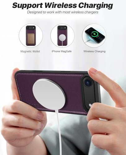 OCASE for iPhone Air Detachable Wallet Case with Card Holder, 2 in 1 PU Leather Flip Folio with RFID Blocking Stand Wrist Strap Shockproof Phone Cover 6.5 Inch 2025, Dark Purple - color: Dark Purple, size: iPhone Air